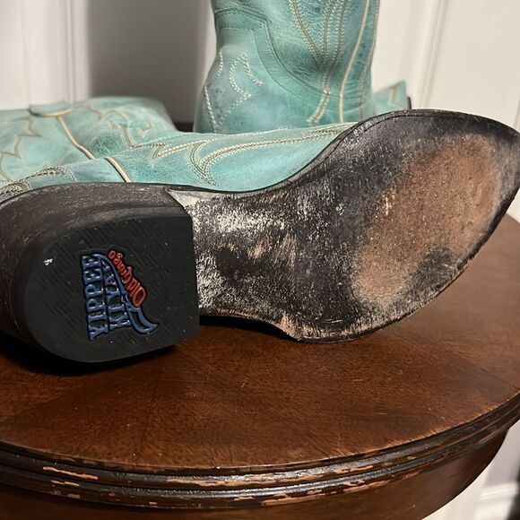 🔥 Yippee Ki Yay Old Gringo Embroidered Turquoise Cowboy Boots - Women's Sz 7.5B - Picture 11 of 15
